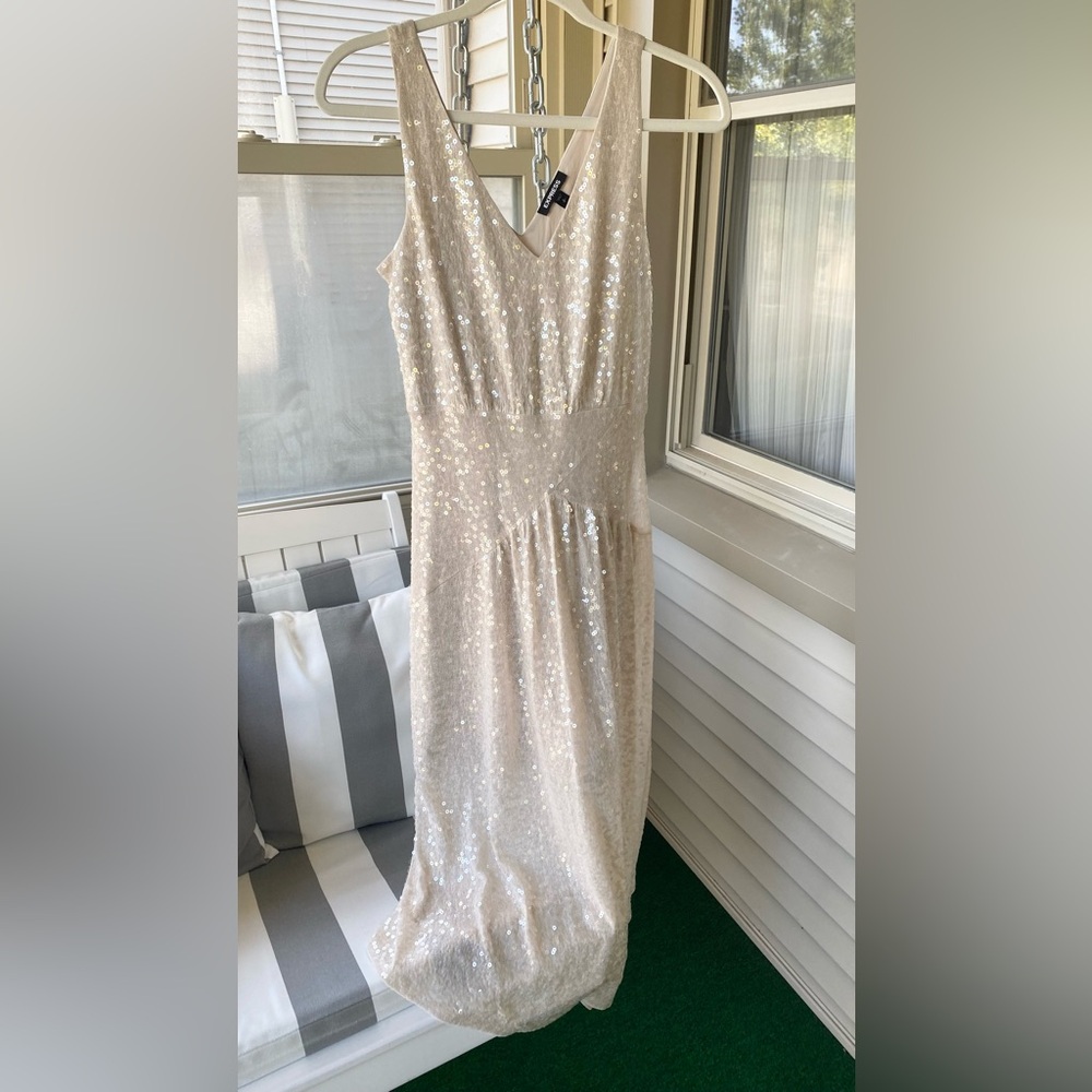 Express Sequin V-Neck Midi Dress! - Picture 3 of 14